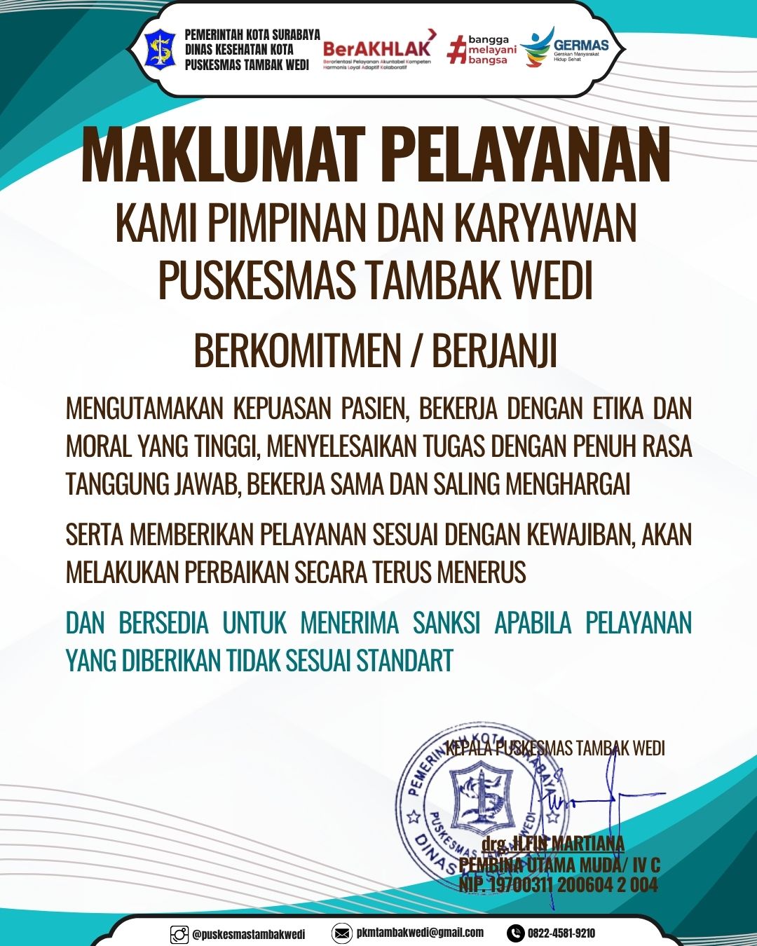 Maklumat Puskesmas Tambak Wedi